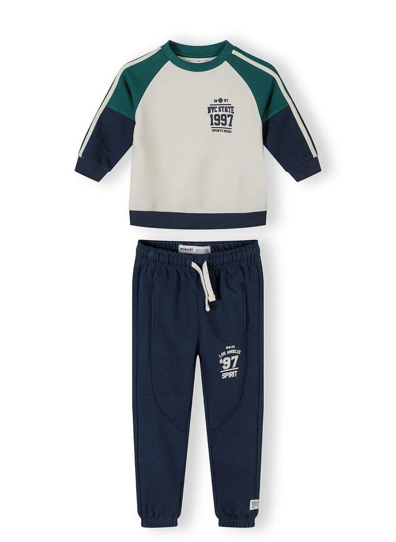 MINOTI Boys tracksuit navy contrast panels